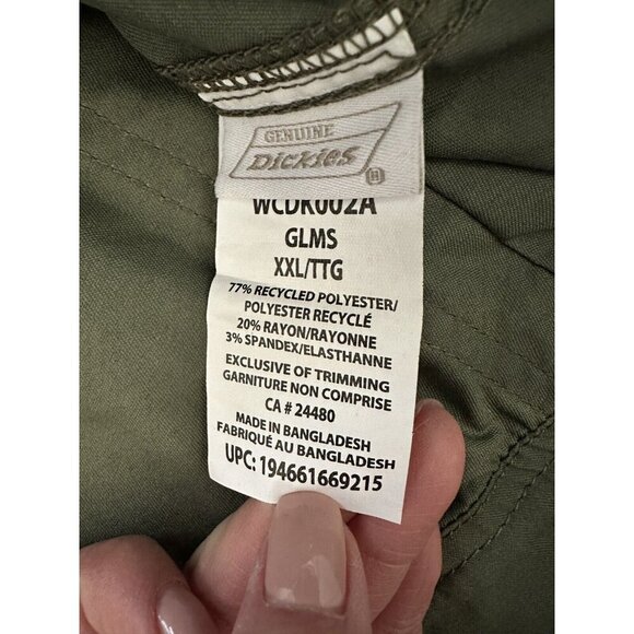 NWT‎ Genuine Dickies Pull-On Cargo Pants Scrubs Army Green Women's Size XXL - Picture 7 of 12